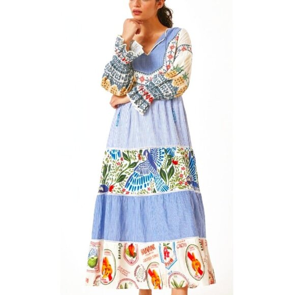 Farm Rio Pineapple Beach Maxi Dress Tropical Summer Maximalist - Picture 2 of 16